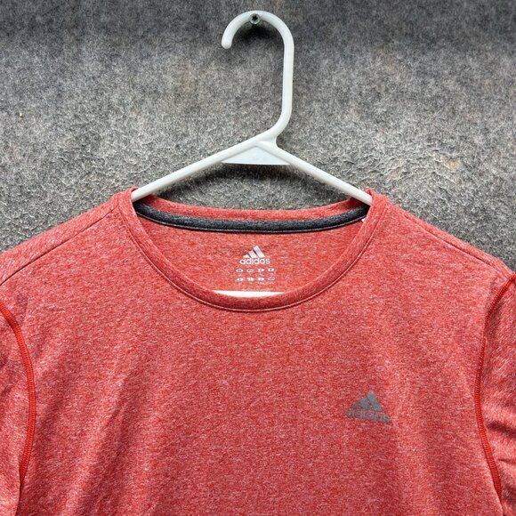 Adidas Shirt Womens Large Red Climalite Performance Athletic Running Tee - Picture 9 of 12